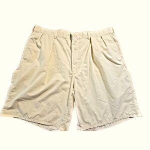 Vintage Polo Ralph Lauren Shorts Men 42  Tan Pleated ChinoShorts Cotton 90s  USA
